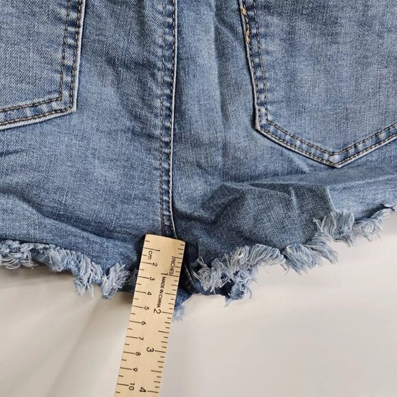 Rewash Brand Denim Shorts High Rise Distressed Button Fly Shorts, 11/30 - Picture 5 of 9